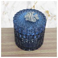 Porta Algodão E Cotonete Vidro Com Detalhe De Metal 9,5cm - 1