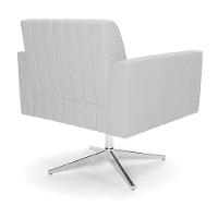 Poltrona Giratória Viena Gomada Linho Base Cromada - D'rossi Cor A05 Cinza