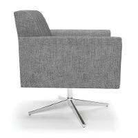 Poltrona Giratória Viena Gomada Linho Base Cromada - D'rossi Cor A26 Grafite - 5