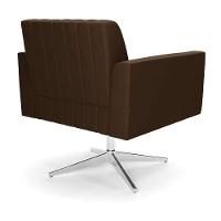 Poltrona Giratória Viena Gomada Suede Base Cromada - D'rossi Cor Marrom