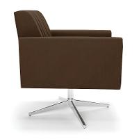 Poltrona Giratória Viena Gomada Suede Base Cromada - D'rossi Cor Marrom - 5