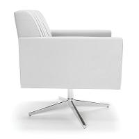 Poltrona Giratória Viena Gomada Corino Branco Base Cromada - D'rossi - 5