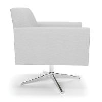 Poltrona Giratória Viena Gomada Linho Cinza A05 Base Cromada - D'rossi - 5