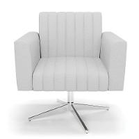 Poltrona Giratória Viena Gomada Linho Cinza A05 Base Cromada - D'rossi - 6