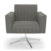 Poltrona Giratória Viena Gomada Suede Base Cromada - D'rossi Cor Grafite - 6