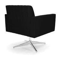 Poltrona Giratória Viena Gomada Linho Base Cromada - D'rossi Cor A79 Preto