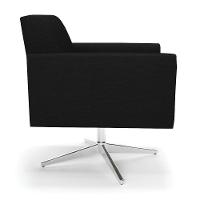 Poltrona Giratória Viena Gomada Linho Base Cromada - D'rossi Cor A79 Preto - 5