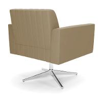 Poltrona Giratória Viena Gomada Suede Marrom Rato Base Cromada - D'rossi