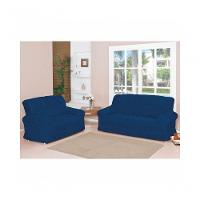 Capa de Sofá Elásticada Malha Gel 02 e 03 Lugares Marinho - 1