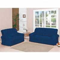 Capa de Sofá Elásticada Malha Gel 02 e 03 Lugares Marinho - 2