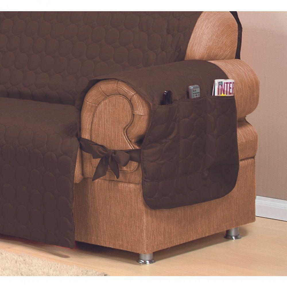 Capa Protetora De Sofa Microfibra 02 E 03 Lugares Marrom - 4