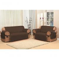 Capa Protetora De Sofa Microfibra 02 E 03 Lugares Marrom - 1