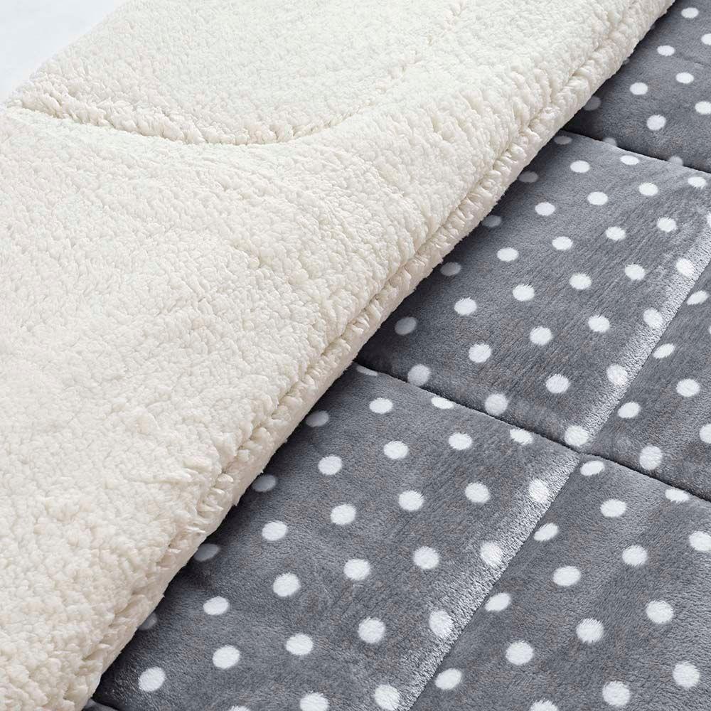 Coberdrom Cobertor Celine Casal Queen 01 Peça Tecido Sherpa Manta Flannel Quente - Cinza - 4