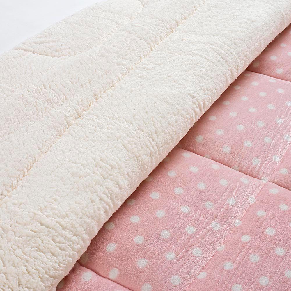 Coberdrom Cobertor Celine Casal King 01 Peça Tecido Sherpa Manta Flannel Quente - Rosa - 4