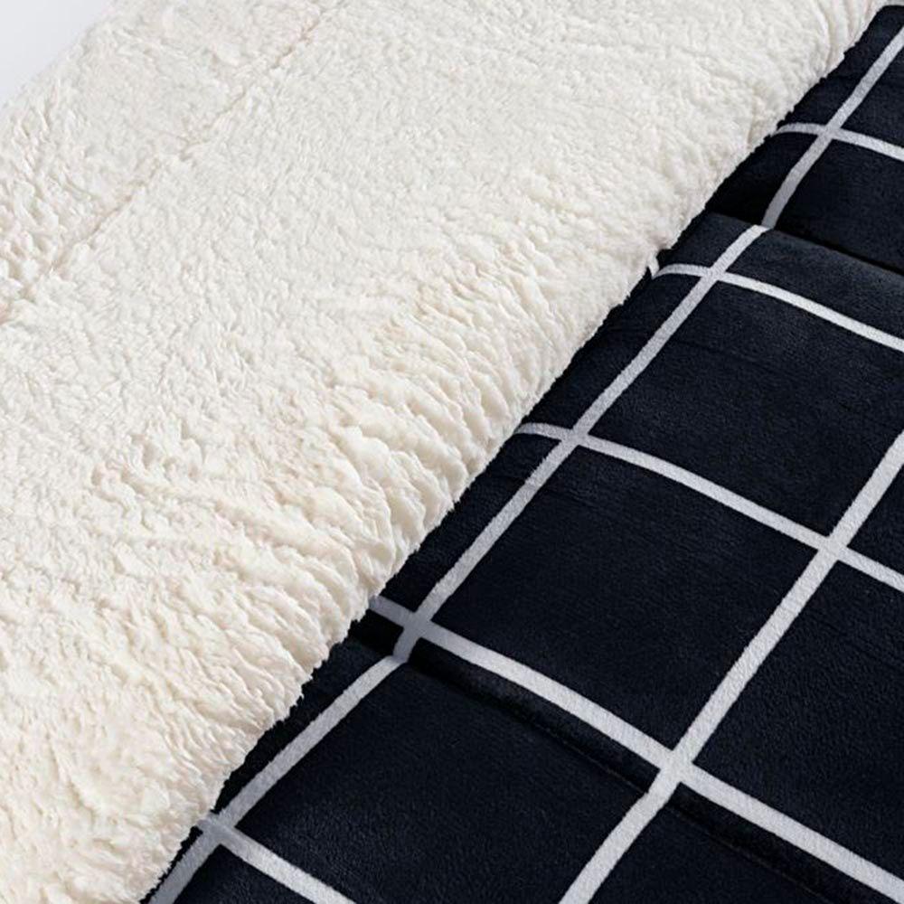 Coberdrom Cobertor Comfort Casal King 01 Peça Tecido Sherpa Manta Flannel Quadriculado - Preto - 4