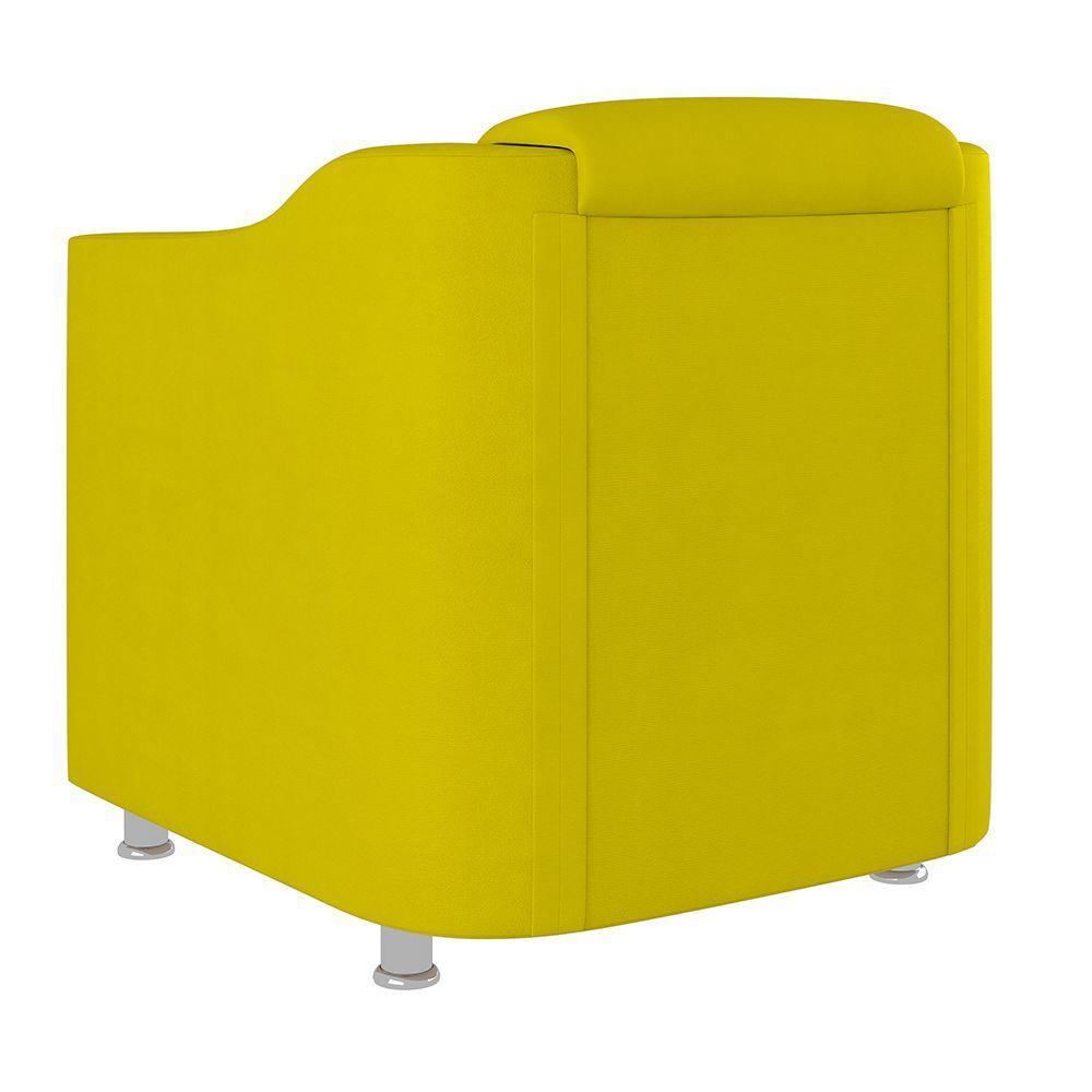 Cadeira Poltrona Decorativa Recepção Hospital Suede Cor:Amarelo - 5
