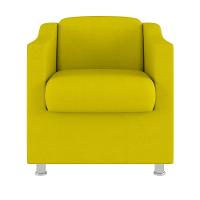 Cadeira Poltrona Decorativa Recepção Hospital Suede Cor:Amarelo - 2