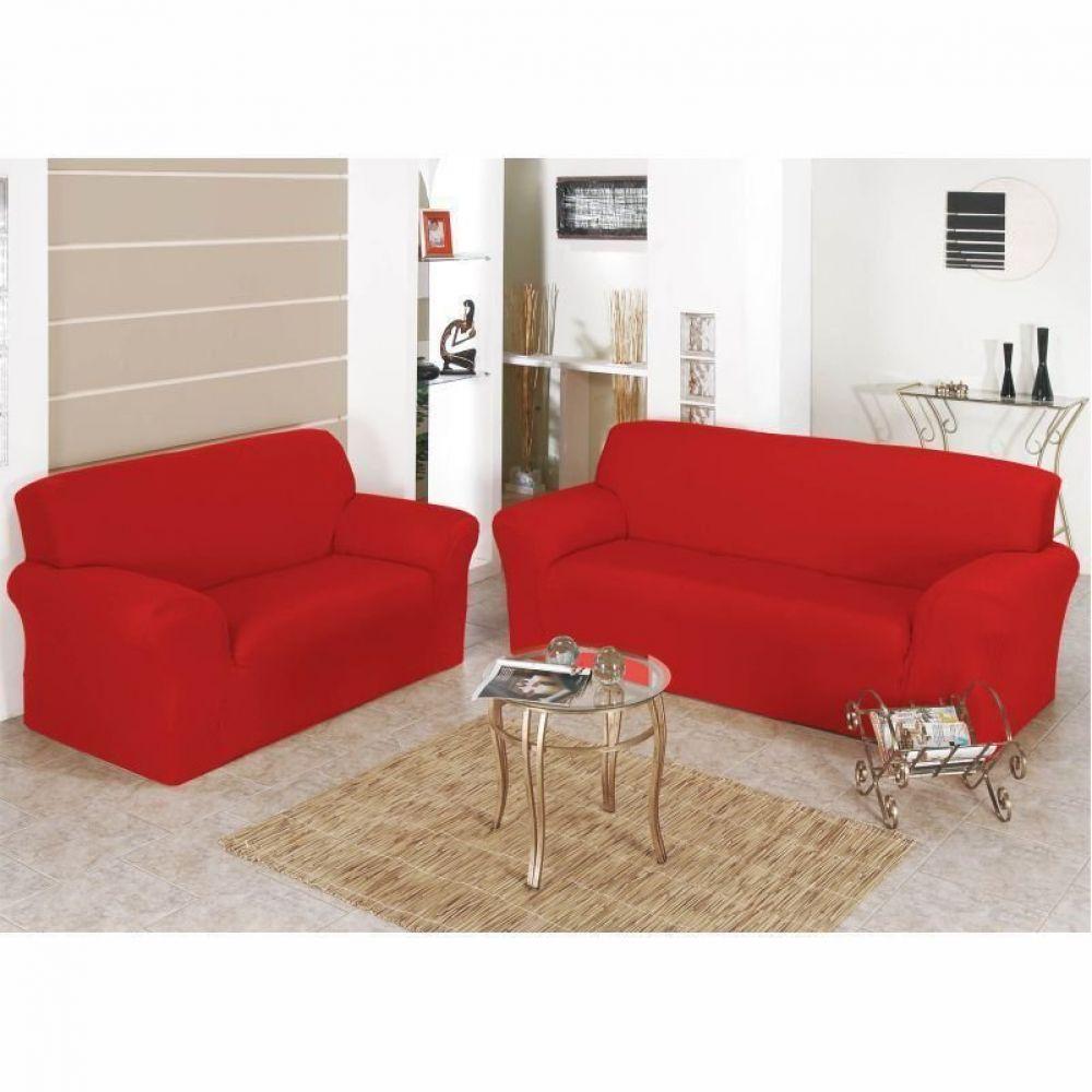 Capa de Sofá Coladinha Malha Gel 02 e 03 Lugares Vermelho - 1