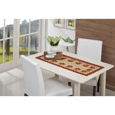 Trilho De Mesa Linhão Natalino 40X140 Panosul Bordô Sinos