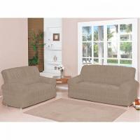 Capa de Sofá Elásticada Malha Gel 02 e 03 Lugares Avelã - 2