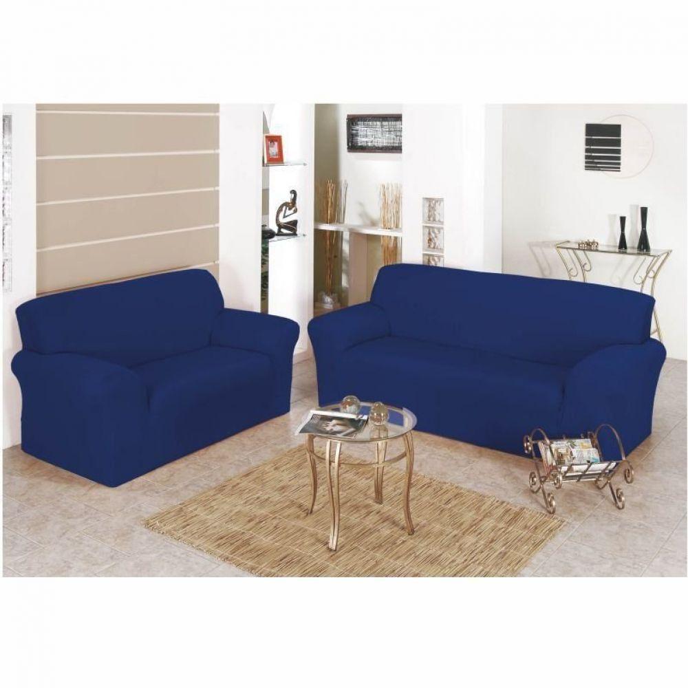Capa de Sofá Coladinha Malha Gel 02 e 03 Lugares Marinho - 1