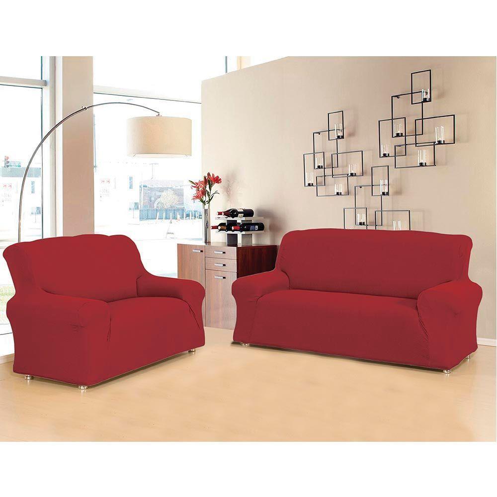 Kit Capa Para Sofá 2 E 3 Lugares Vermelho New City Sultan - 1