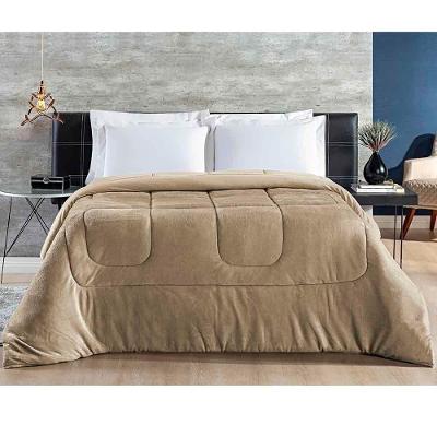 Coberdrom Hot Quente Casal Queen Malha 140G 100% Algodão Manta Flannel - Cáqui