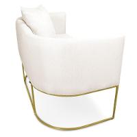 Kit 01 Namoradeira 02 Lugares E 01 Poltrona Paola Linho Base Metálica Dourado Cor A27 Areia - 5