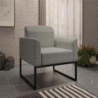 Kit 01 Namoradeira 02 Lugares E 01 Poltrona Marisa Linho Preto Cor A26 Grafite - 6