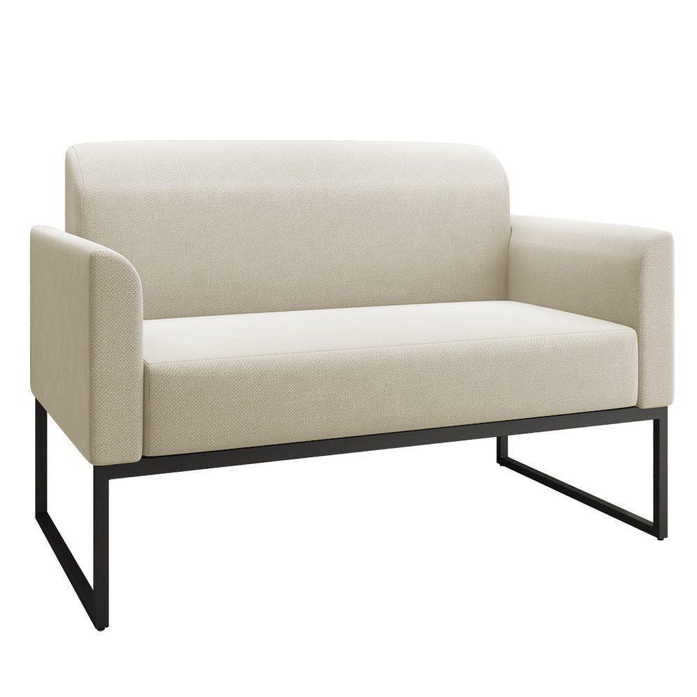 Kit 01 Namoradeira 02 Lugares E 01 Poltrona Marisa Linho Grosso Bege A19 Preto - 5