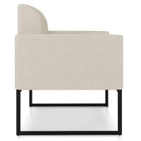 Kit 01 Namoradeira 02 Lugares E 01 Poltrona Marisa Linho Grosso Bege A19 Preto - 2