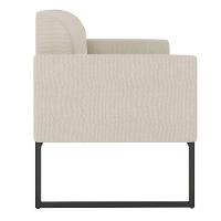 Kit 01 Namoradeira 02 Lugares E 01 Poltrona Marisa Linho Grosso Bege A19 Preto - 3