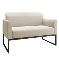 Kit 01 Namoradeira 02 Lugares E 01 Poltrona Marisa Linho Grosso Bege A19 Preto - 5