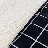 Coberdrom Cobertor Comfort Casal Queen 01 Peça Tecido Sherpa Manta Flannel Quadriculado - Preto - 3