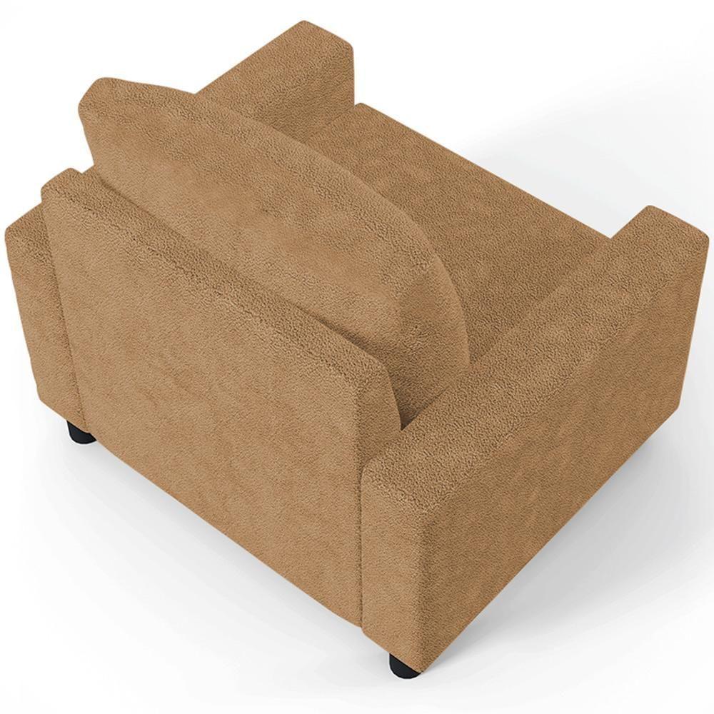 Kit 02 Poltronas Decorativa Para Sala De Estar E Recepção Malta L02 Bouclê Mostarda - 3