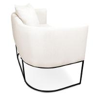 Kit 01 Namoradeira 02 Lugares E 01 Poltrona Paola Linho Base Metálica Preto Cor A27 Areia - 5