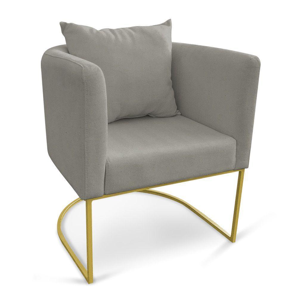 Kit 01 Namoradeira 02 Lugares E 01 Poltrona Paola Linho Grafite A26 Base Metálica Preto - 6