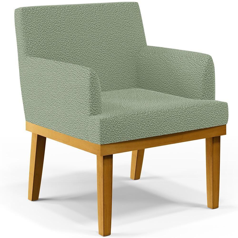 Kit 02 Poltronas Decorativa Para Sala De Estar E Recepção Beatriz W01 Bouclê Oliva - 9