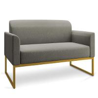 Kit 01 Namoradeira 02 Lugares E 01 Poltrona Marisa Linho Grafite A26 Dourado - 7