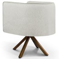 Kit 2 Poltronas Decorativas Base Giromad Madeira Betina C-107 Linho Cru - Domi - 3