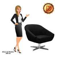 Kit 02 Poltronas Giovana Suede Preto - 3