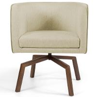 Kit 2 Poltronas Decorativas Base Ka Madeira Betina C-129 Linho Bege - Domi - 4