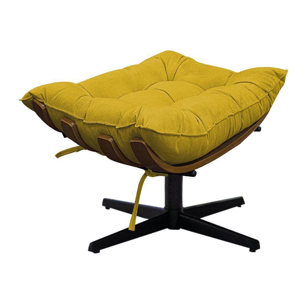 Kit 02 Poltronas E Puff Costela Base Giratória Suede - 2