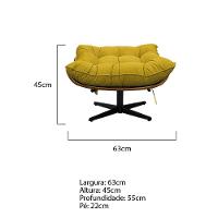 Kit 02 Poltronas E Puff Costela Base Giratória Suede - 7