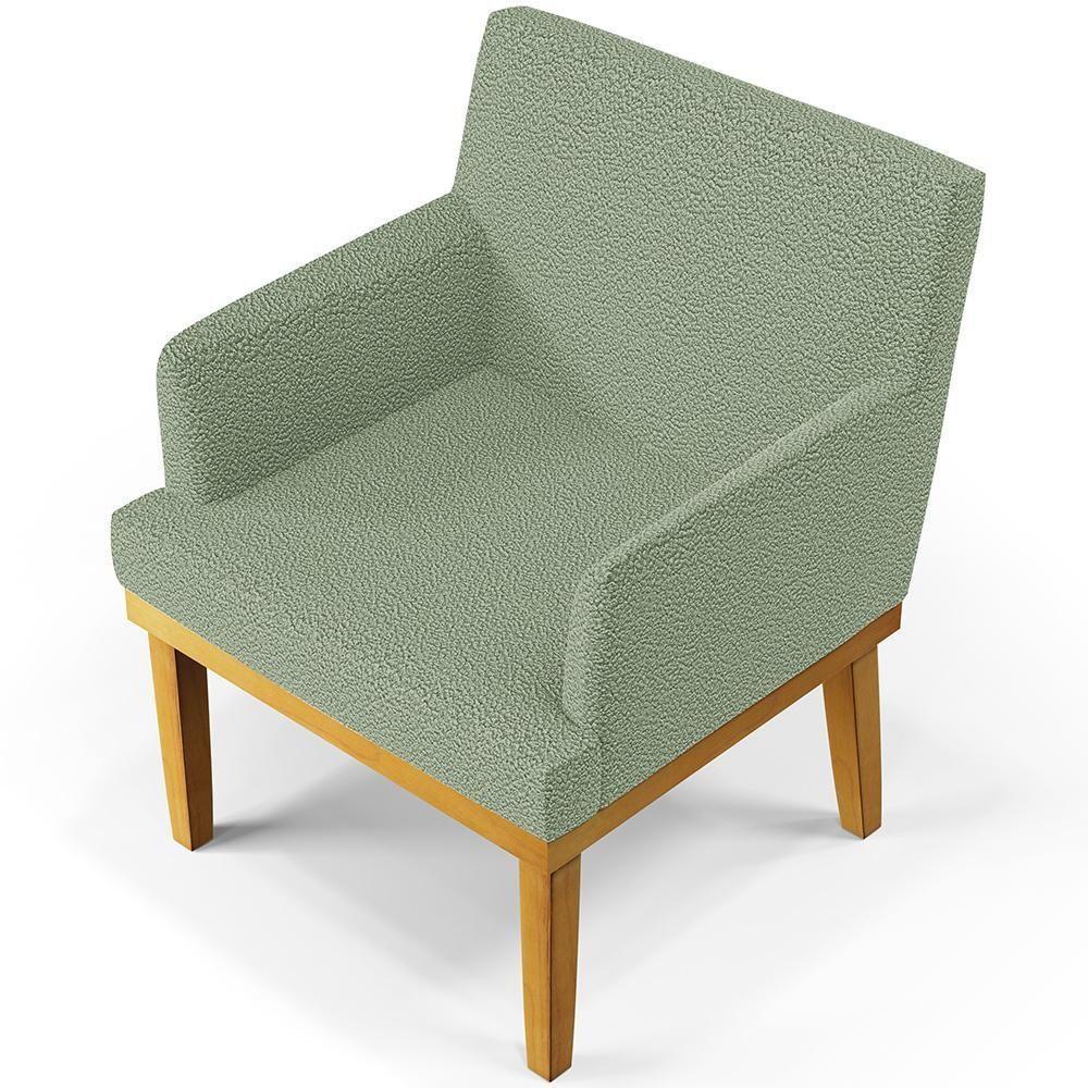 Kit 03 Poltronas Decorativa Para Sala De Estar E Recepção Beatriz W01 Bouclê Oliva - 4