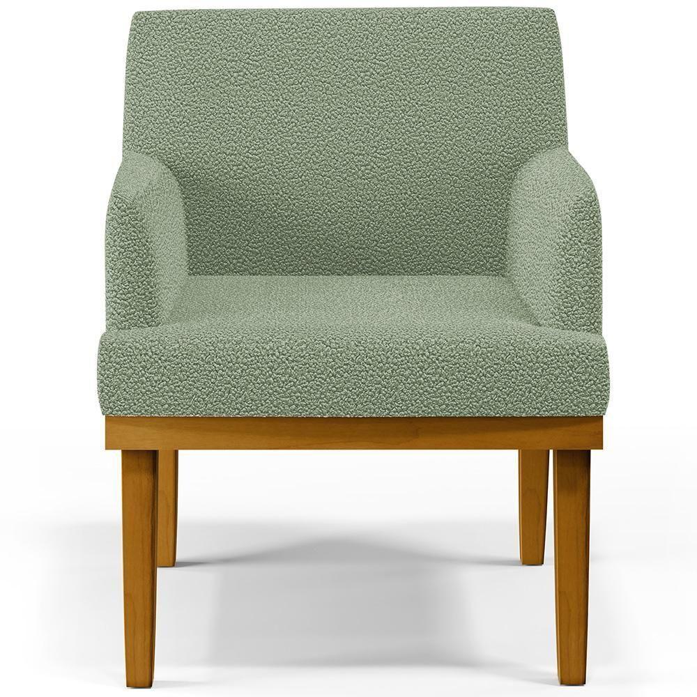 Kit 03 Poltronas Decorativa Para Sala De Estar E Recepção Beatriz W01 Bouclê Oliva - 6