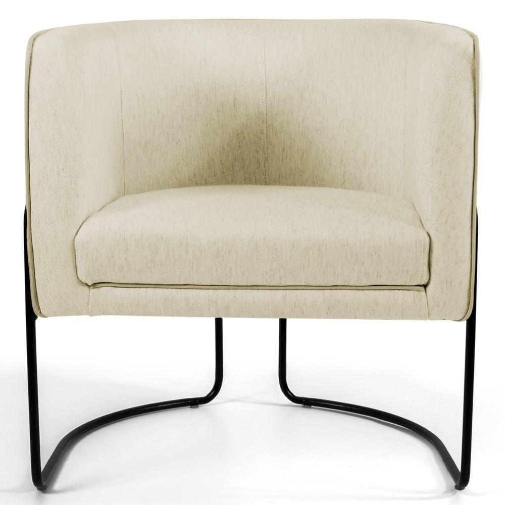 Kit 2 Poltronas Base Aço Betina C-129 Linho Bege - 4