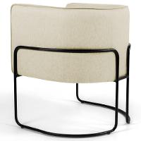 Kit 2 Poltronas Base Aço Betina C-129 Linho Bege - 3