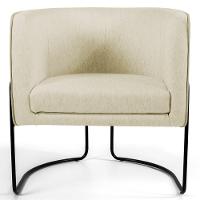 Kit 2 Poltronas Base Aço Betina C-129 Linho Bege - 4