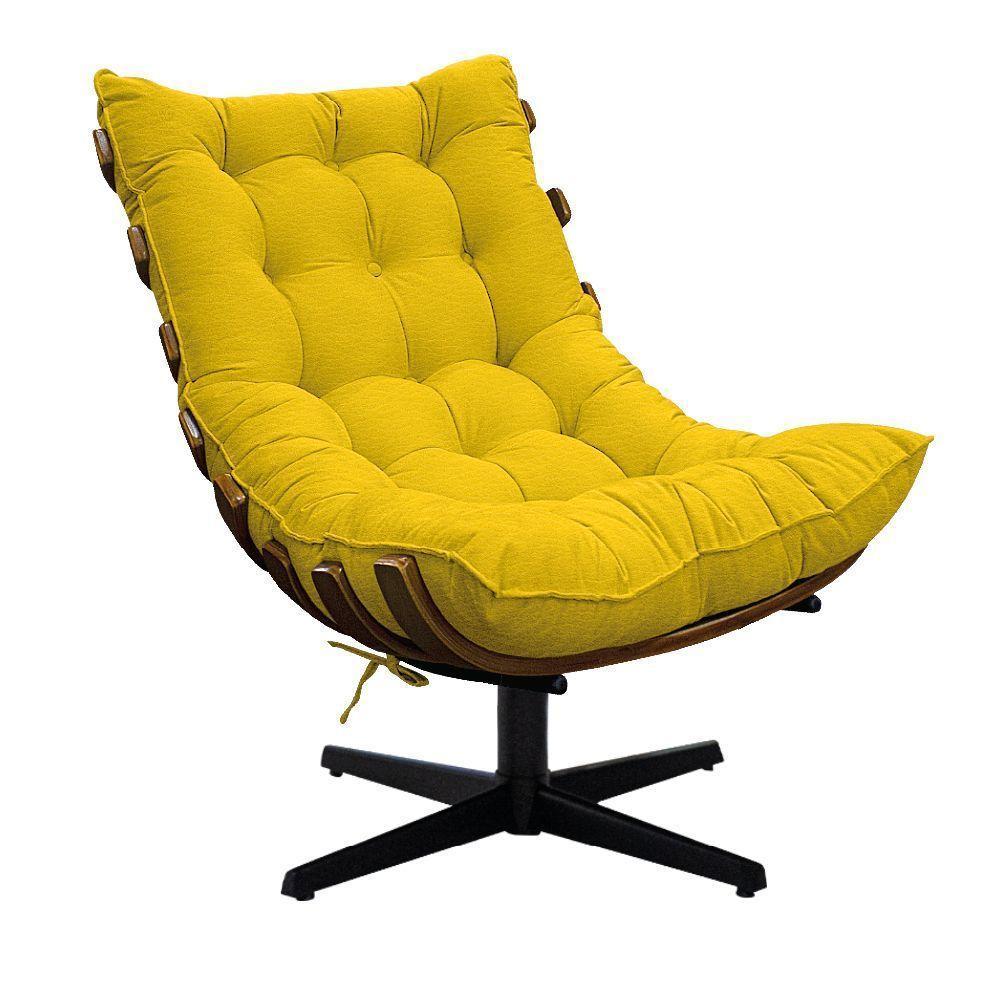 Kit 02 Poltronas E 02 Puffs Costela Base Giratória Corano - 6